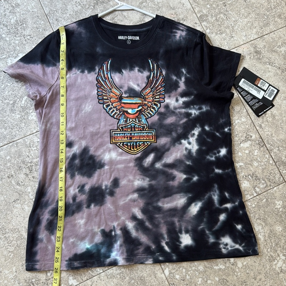 Harley-Davidson Black and Lilac Purple Tie-Dye Tee - Picture 6 of 6